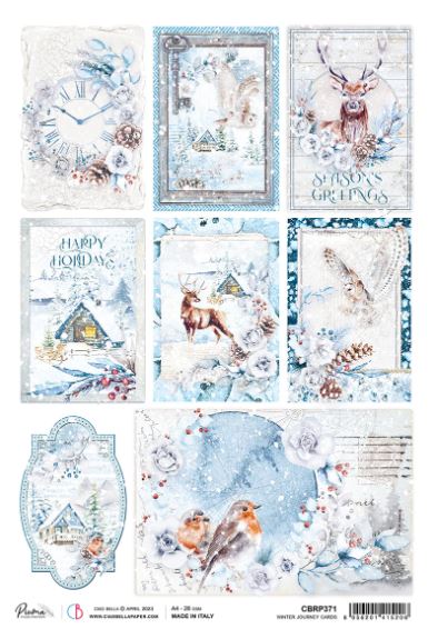Ciao Bella Rice Paper A4, Piuma Winter Journey Cards