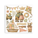 Stamperia Embellishment, Printed Decorative Rub On Kit  - Cozy Family
