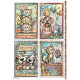 Stamperia Paper, Printed Rice Papers - Furry Friends 2