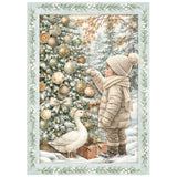 Stamperia Paper, Printed Rice Paper - White Christmas