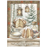 Stamperia Paper, Printed Rice Paper - White Christmas