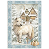 Stamperia Paper, Printed Rice Paper - White Christmas