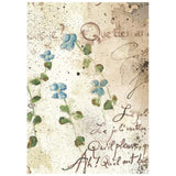Stamperia Paper, Printed Rice Paper - Flowers And Poems