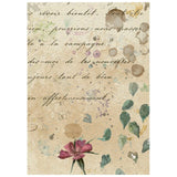 Stamperia Paper, Printed Rice Paper - Flowers And Poems