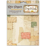 Stamperia Paper, Printed 8 Rice Paper A6 Backgrounds - Cozy Family