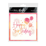 Hunkdory Crafts Stencil - For the Love of Masks - Happy Birthday