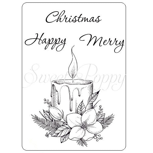 Sweet Poppy Stamp, Festive Candle Stamp Set ***New***