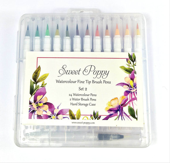 Sweet Poppy, Watercolour Brush Pens – Set 2
