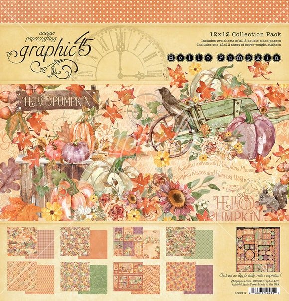 Graphic 45 Paper, 12X12 Collection Pack with Stickers, Hello Pumpkin
