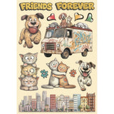 Stamperia Embellishments, Printed Decorative Wooden Shapes - Furry Friends 2