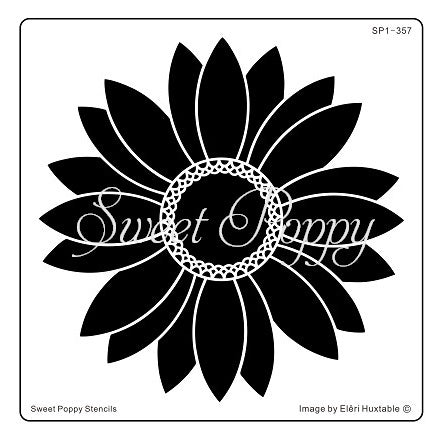 Sweet Poppy Stencil, Large Sunflower Head ***New***