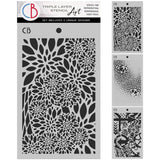 Ciao Bella Stencil, Polar Railway Stencil Mix 5"X8"– Triple Layer Set (3 Unique Designs)