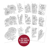 Hunkydory Crafts Paper, PRISM Colouring Pad of Flowers