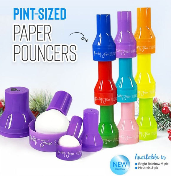 Picket Fence Studios Tool, Pint-sized Paper Pouncers - Bright Rainbow