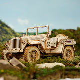 ROKR 3D Wooden Puzzle, Scale Model Vehicle - Army Jeep