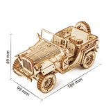 ROKR 3D Wooden Puzzle, Scale Model Vehicle - Army Jeep