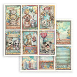 Stamperia Paper 8”x8”, 10 Double Sided Printed Sheets - Furry Friends 2