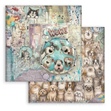 Stamperia Paper 12”x12”, 10 Double Sided Printed Sheets - Furry Friends 2