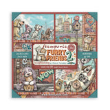Stamperia Paper, 8”x8”, 22 Single Sided Printed Paper Sheets - Furry Friends 2