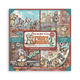 Stamperia Paper, 12”x12”, 22 Single Sided Printed Paper Sheets - Furry Friends 2