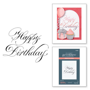Spellbinders BetterPress Plates, Copperplate Everyday Sentiments - Happy Birthday