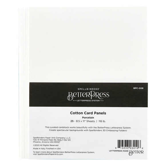 Spellbinders Paper, BetterPress 8.5X11 Cotton Sheets, Porcelain   SINGLE SHEETS
