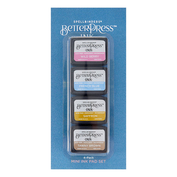 Spellbinders BetterPress Ink, Mini Ink Pad Set - Nature Tones (4pc)
