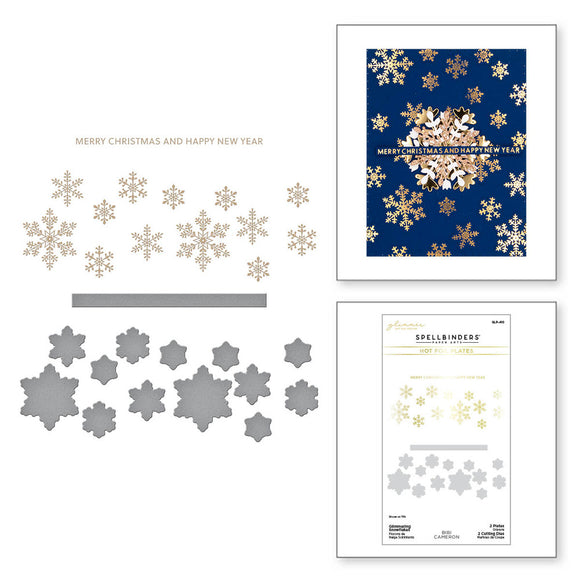 Spellbinders Glimmer Hot Foil Plate & Die Set, Bibi's Snowflakes - Glimmering Snowflakes