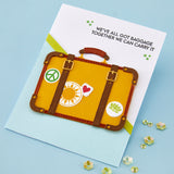 Spellbinders Stamp & Die Set, Retro Suitcase and Sentiments