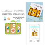 Spellbinders Stamp & Die Set, Retro Suitcase and Sentiments