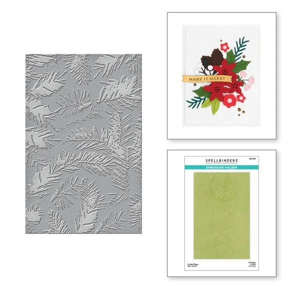 Pre-Order Spellbinders Embossing Folder, Make It Merry - In the Pines