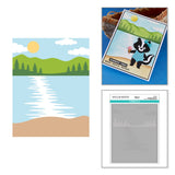 Spellbinders Stencil, Layering, Lakeside Memories