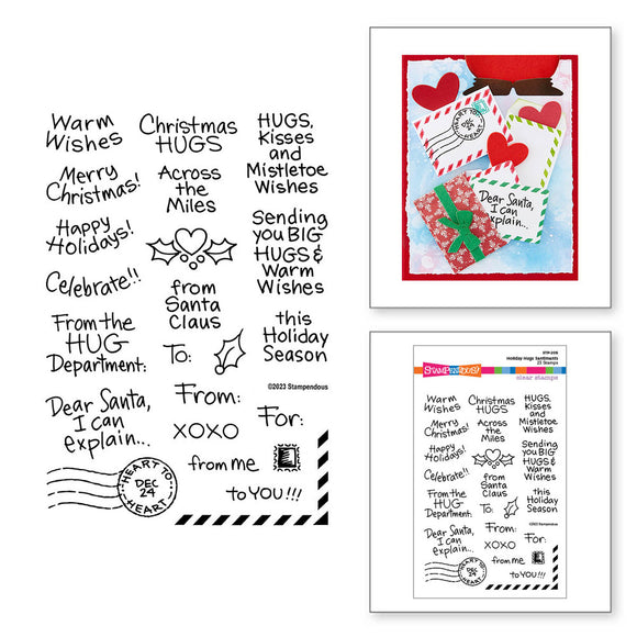 Stampendous Stamp, Holiday Hugs - Sentiments