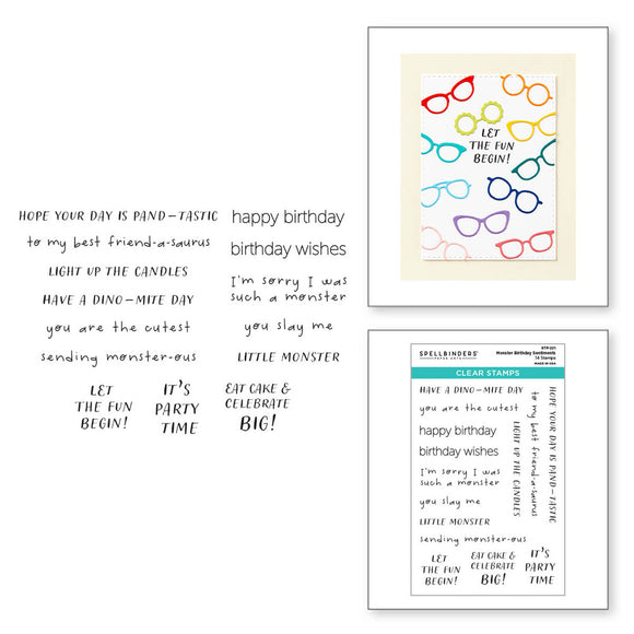 Spellbinders Stamp, Monster Birthday - Monster Birthday Sentiments