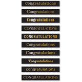 Memory Box Embellishment - Congratulations Foil Greetings Black Tabs