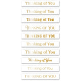 Memory Box Embellishment - Thinking of You Foil Greetings White Tabs