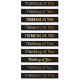 Memory Box Embellishment - Thinking of You Foil Greetings Black Tabs
