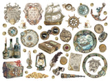 Stamperia Embellishment, Songs of the Sea - Ship and Treasures Die Cuts