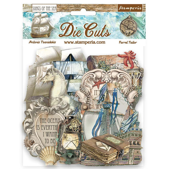Stamperia Embellishment, Songs of the Sea - Ship and Treasures Die Cuts