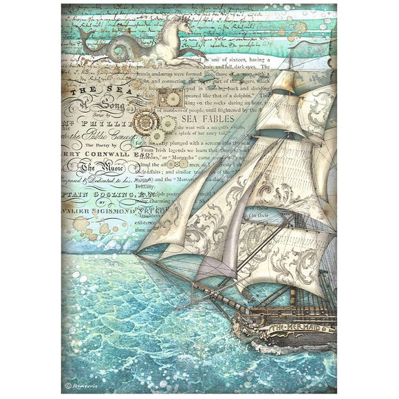 Stamperia Rice Paper A4, Songs of the Sea - Sailing Ship