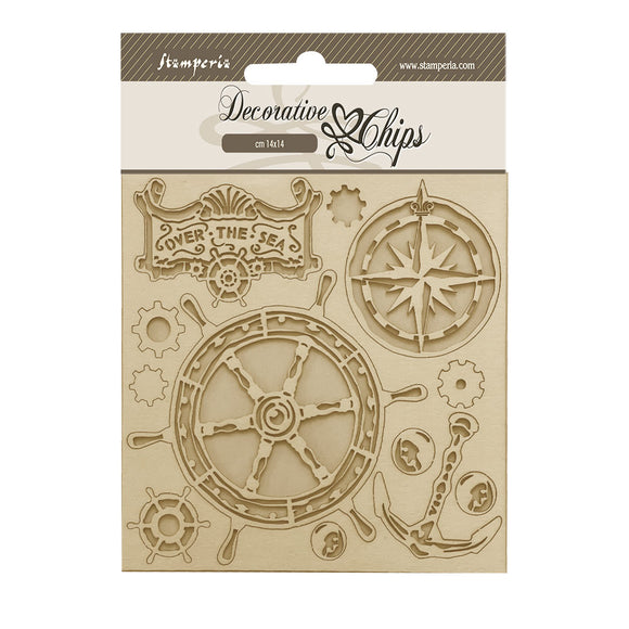 Stamperia Embellishment, Decorative Chips - Songs of the Sea - Rudder