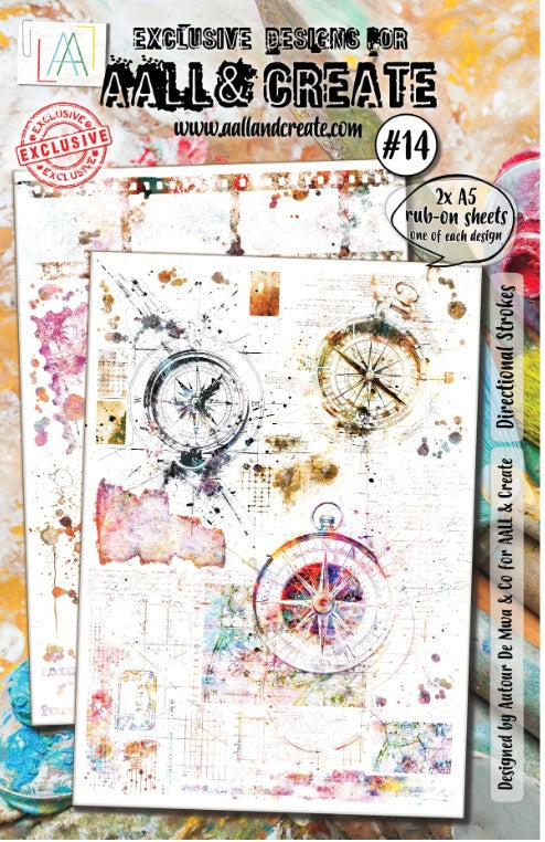 AALL & Create Embellishment, A5 Rub-Ons - Directional Strokes)