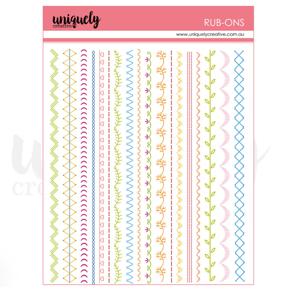 Uniquely Creative Embellishment, Patchwork Roses - Rub-Ons