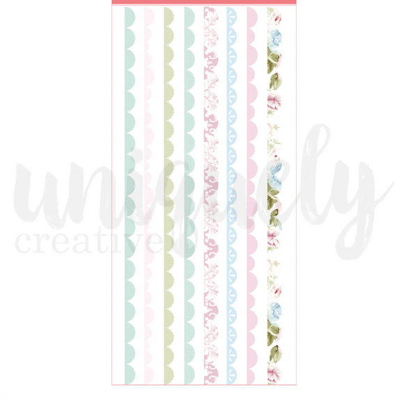 Uniquely Creative Embellishment, Patchwork Roses - Fabric Scalloped Borders