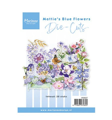 Marianne Design Embellishment, A6 Die Cuts - Mattie's Blue Flowers