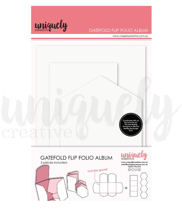 Uniquely Creative Album - Gatefold Flip Folio Album - White