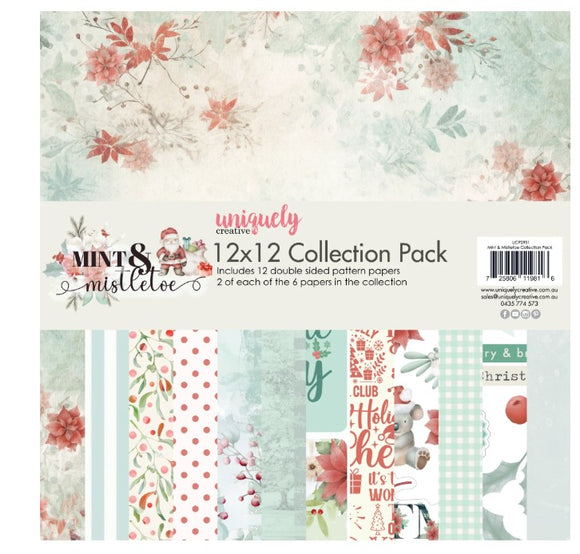 Uniquely Creative Paper, Mint & Mistletoe - 12 x 12 Collection Pack