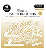 Studio Paper Elements Embellishments, Gold Sentiments - Trendy Essentials