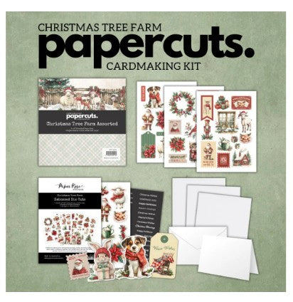 Paper Rose Card Kit, Christmas Tree Farm -  Papercuts Cardmaking Kit