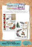 TEXT{ures} Embellishment, Winter in Bloom, Poinsettias & Snowflakes - Rub-On Transfer Set